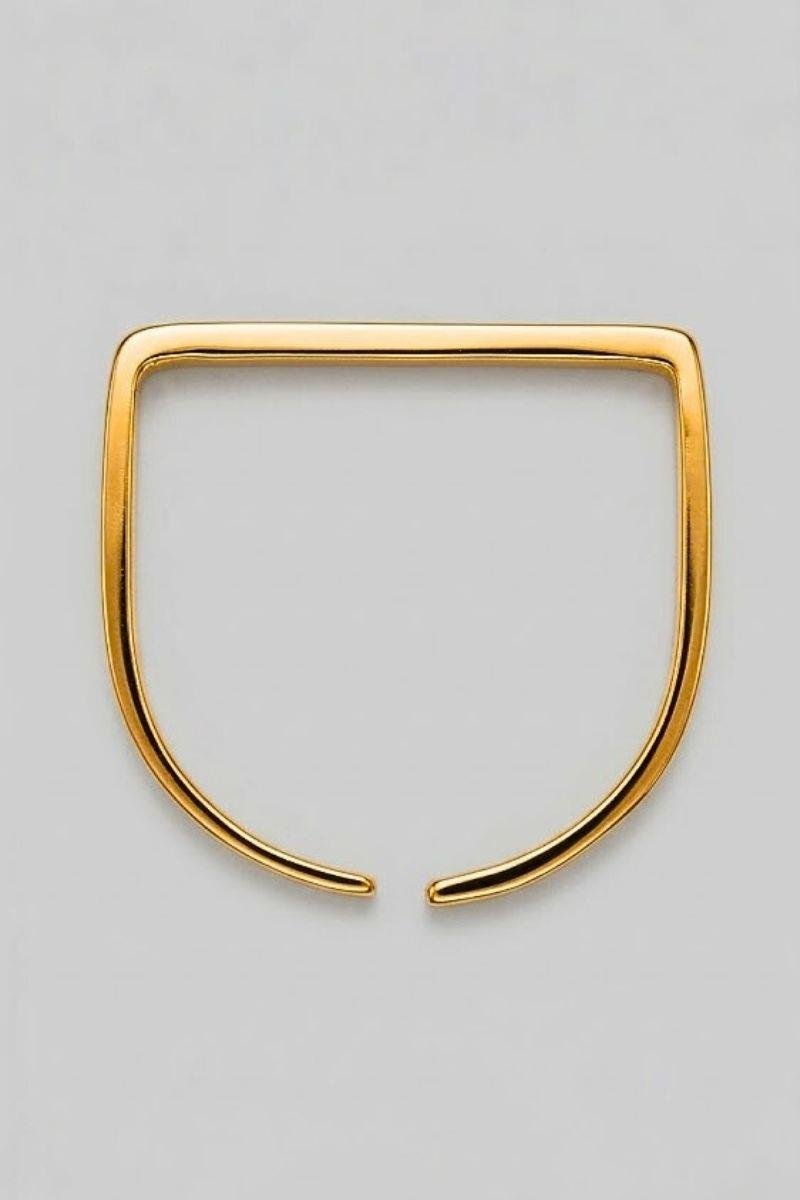 ANEL RETO FIO LISO OURO