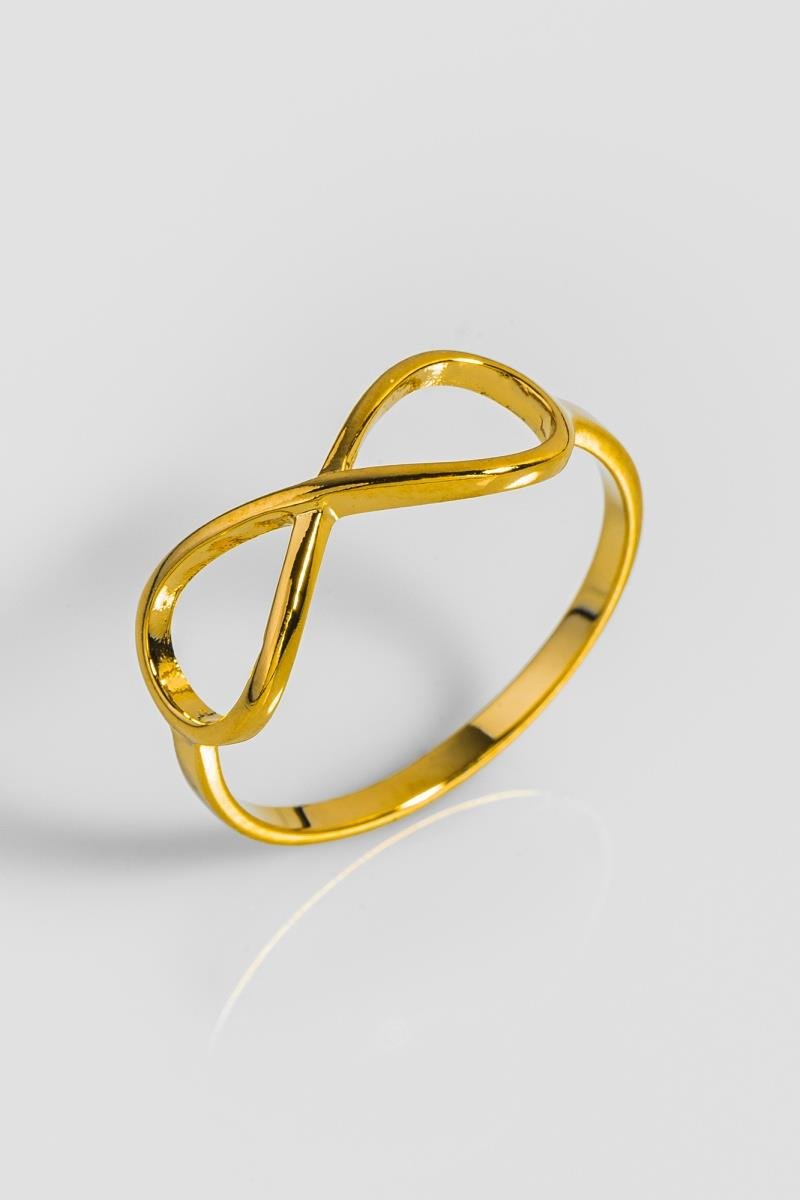 ANEL INFINITO VAZADO LISO OURO