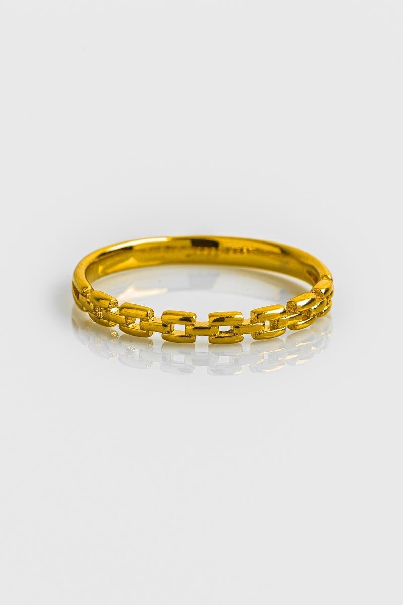 ANEL ELO QUADRADO OURO
