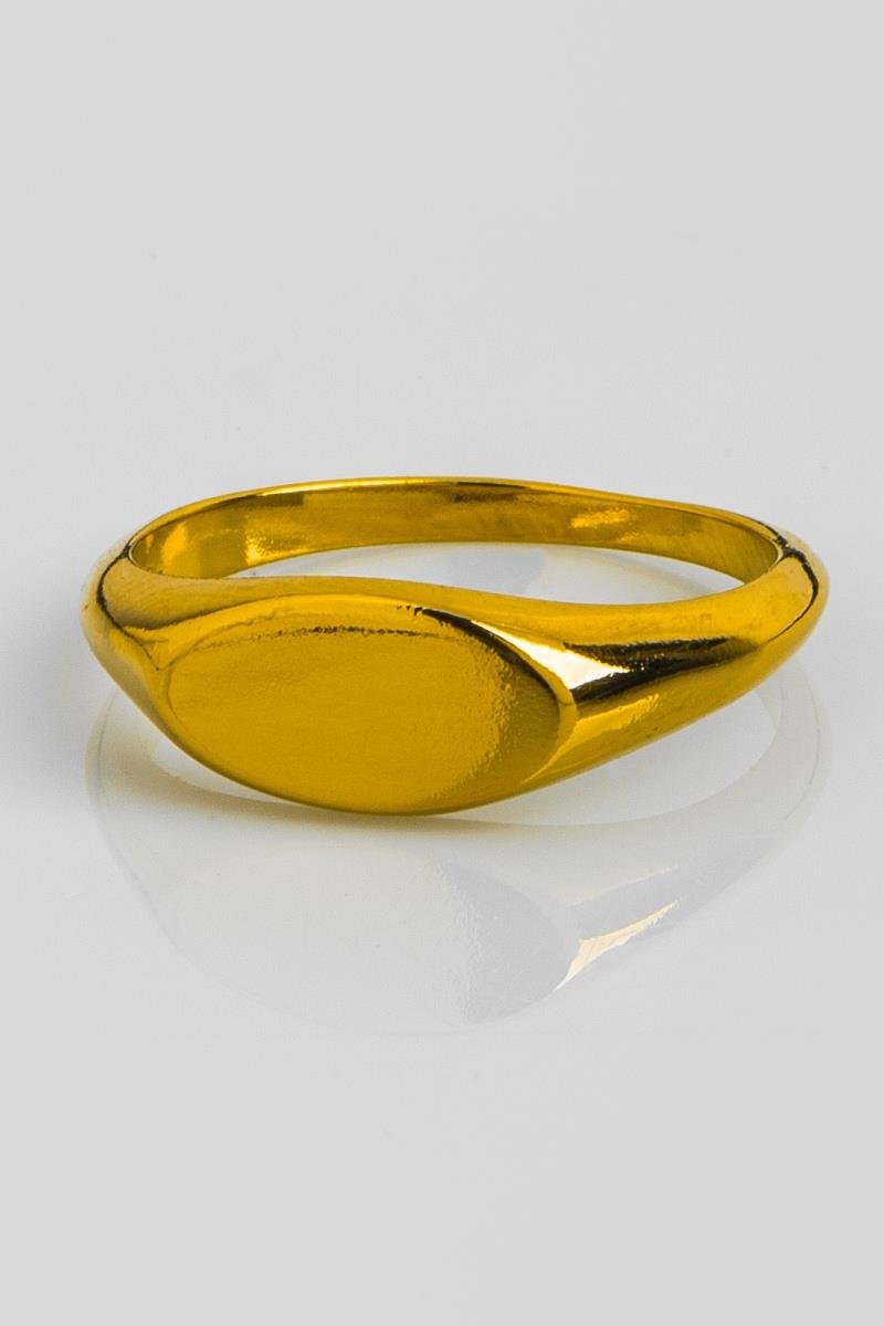 ANEL DEDINHO OVAL LISO OURO