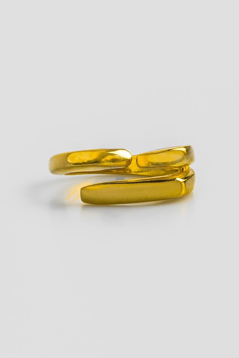 ANEL REGULÁVEL ORGÂNICO FIO DUPLO LISO OURO