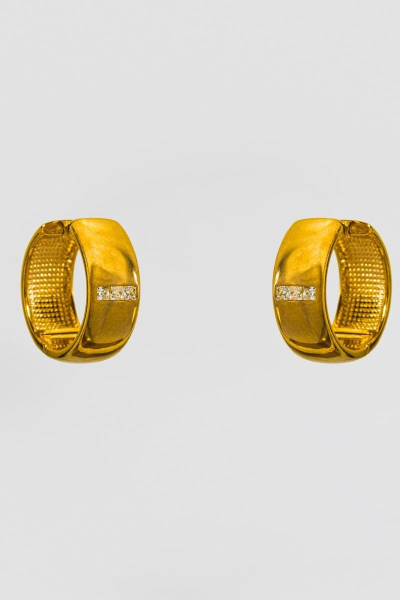 BRINCO ARGOLA CLICK COM DETALHE CRAVEJADO EM ZIRCÔNIAS 20MM OURO