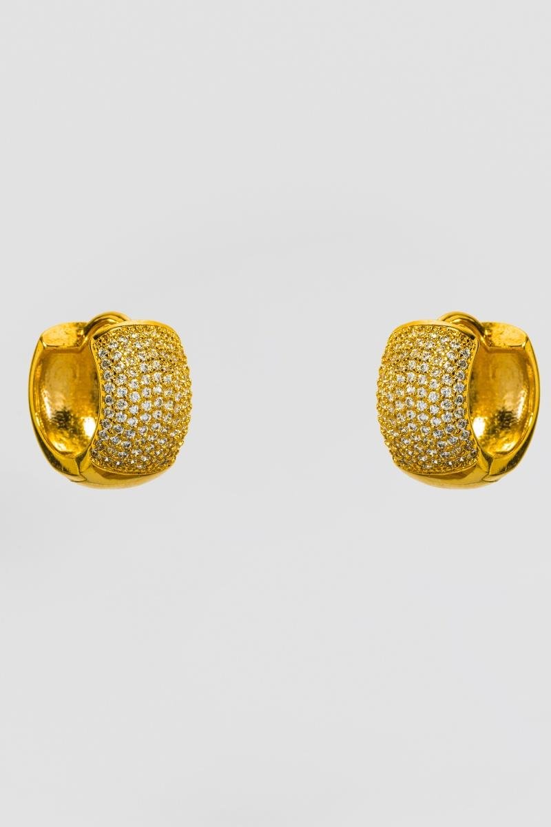 BRINCO DE ARGOLA CRAVEJADO EM ZIRCÔNIAS CLICK 16MM OURO