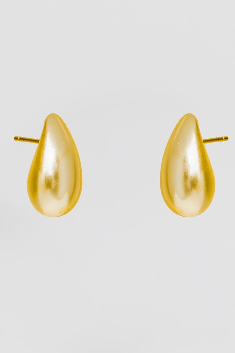 BRINCO GOTA DE PÉROLA 8X16MM OURO