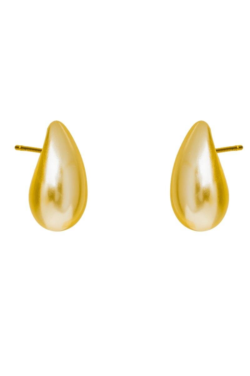 BRINCO GOTA DE PÉROLA 8X16MM OURO