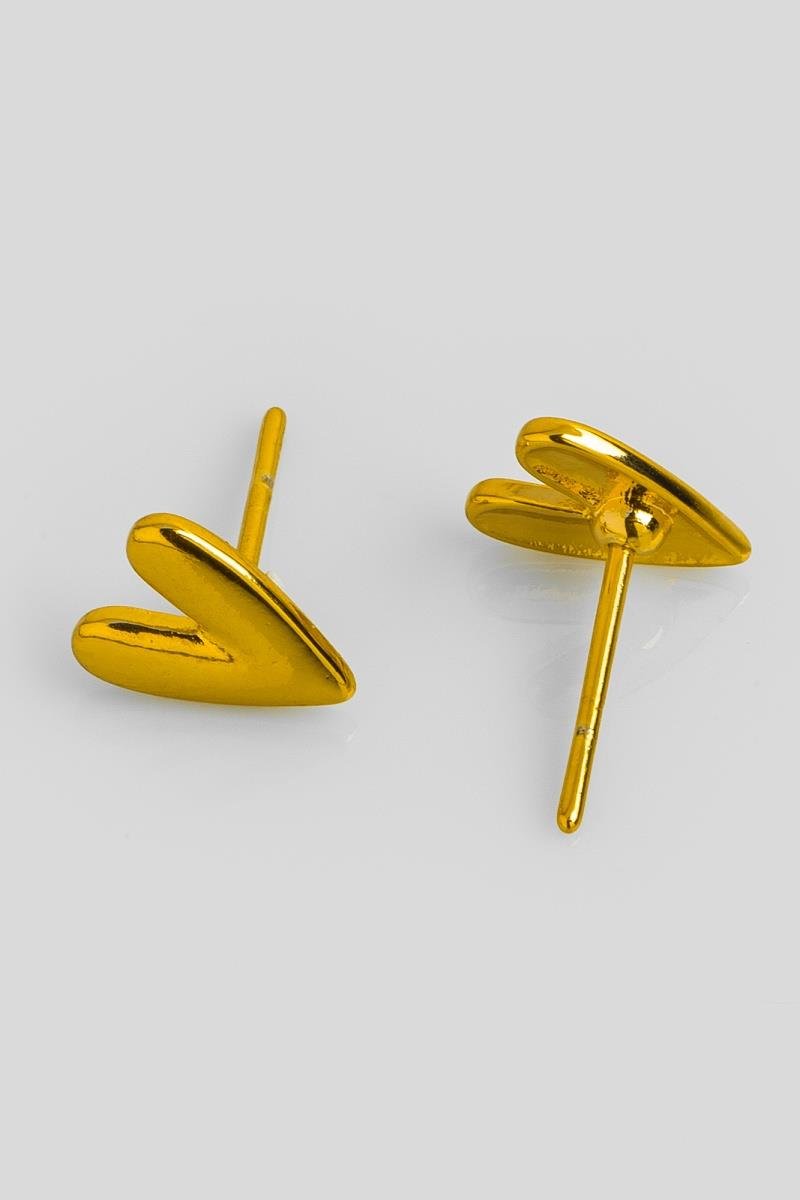 BRINCO CORAÇÃO LONGO LISO 10X8MM OURO