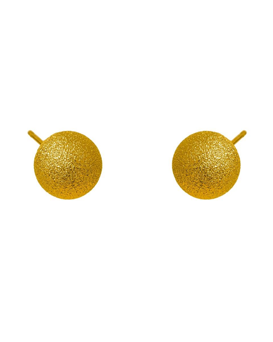 BRINCO BOLA DIAMANTADA 10MM OURO