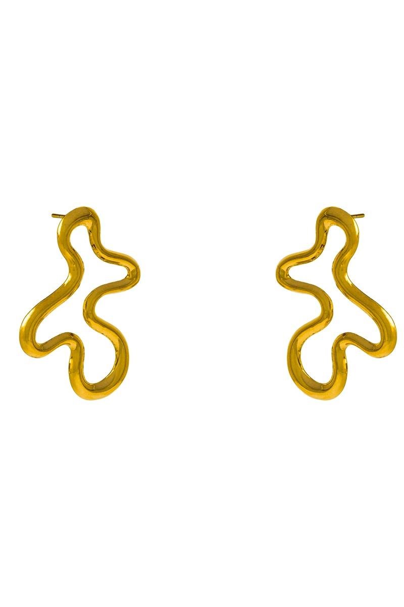 BRINCO ORGÂNICO VAZADO CURVADO 35MM LISO OURO