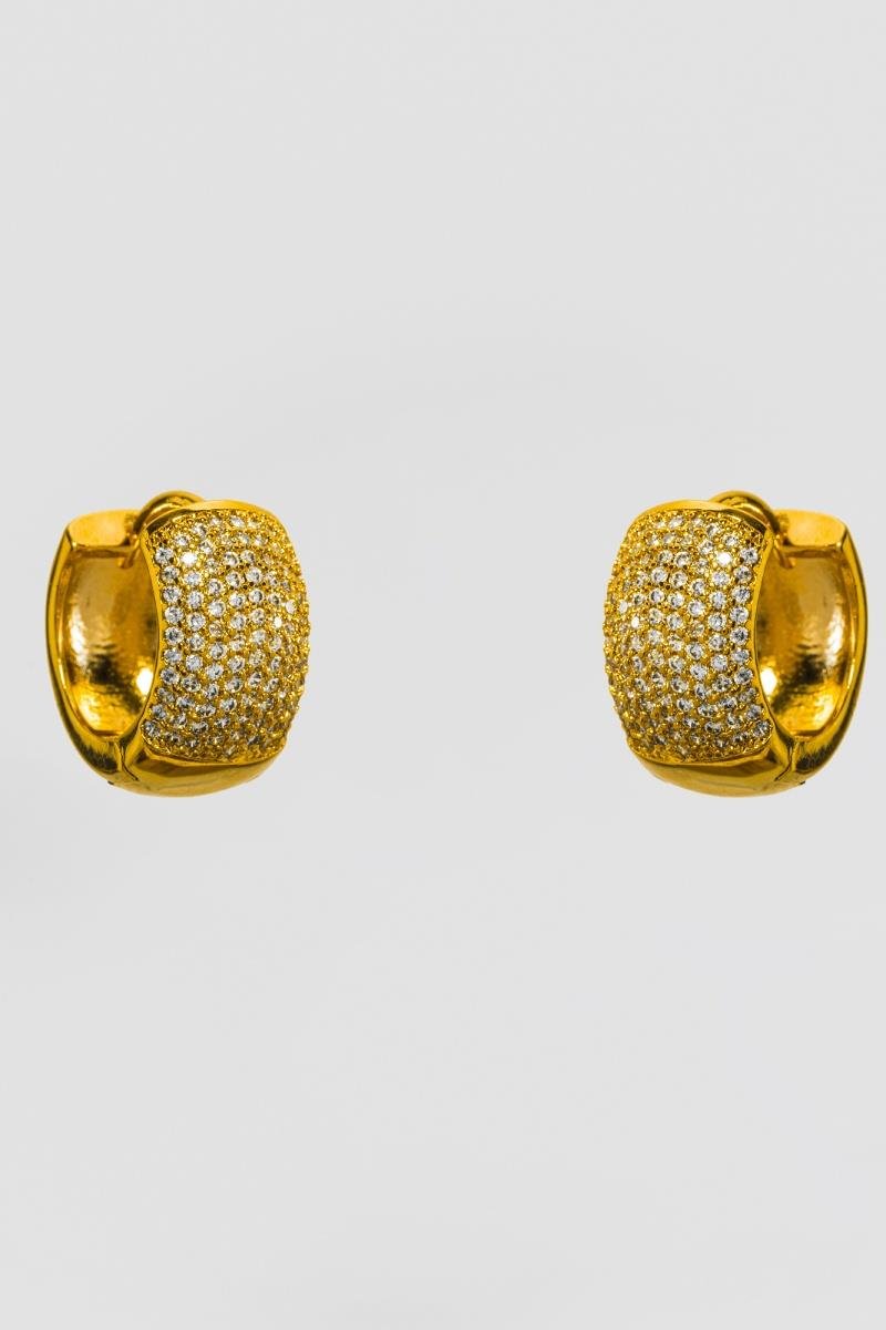 BRINCO DE ARGOLA CRAVEJADO EM ZIRCÔNIAS CLICK 17MM OURO