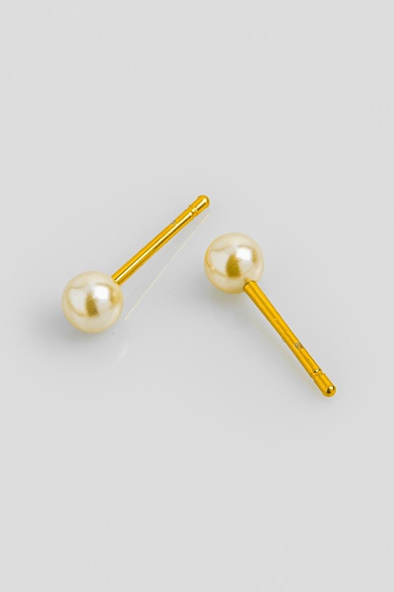 BRINCO PÉROLA 4MM OURO