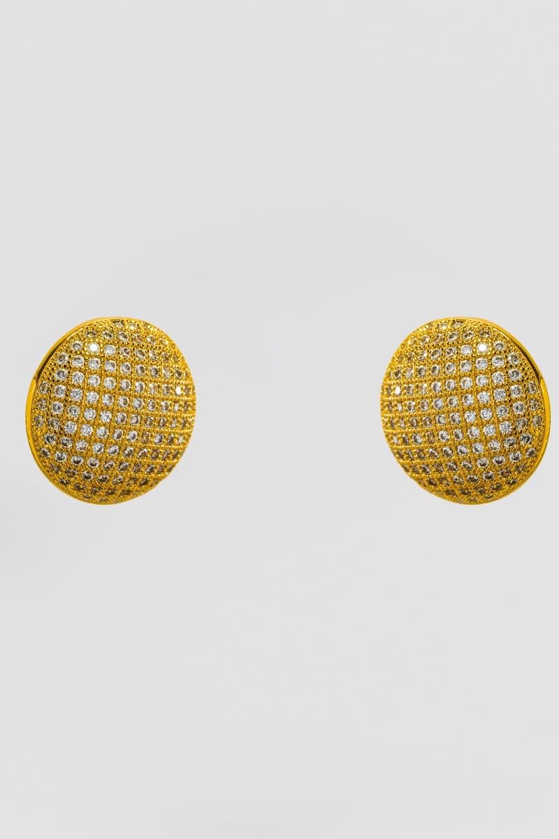 BRINCO REDONDO CRAVEJADO EM ZIRCÔNIAS 15MM OURO
