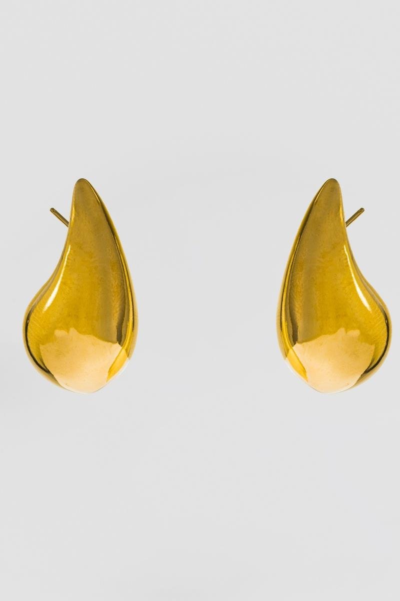 BRINCO GOTA LISA 14X25MM OURO