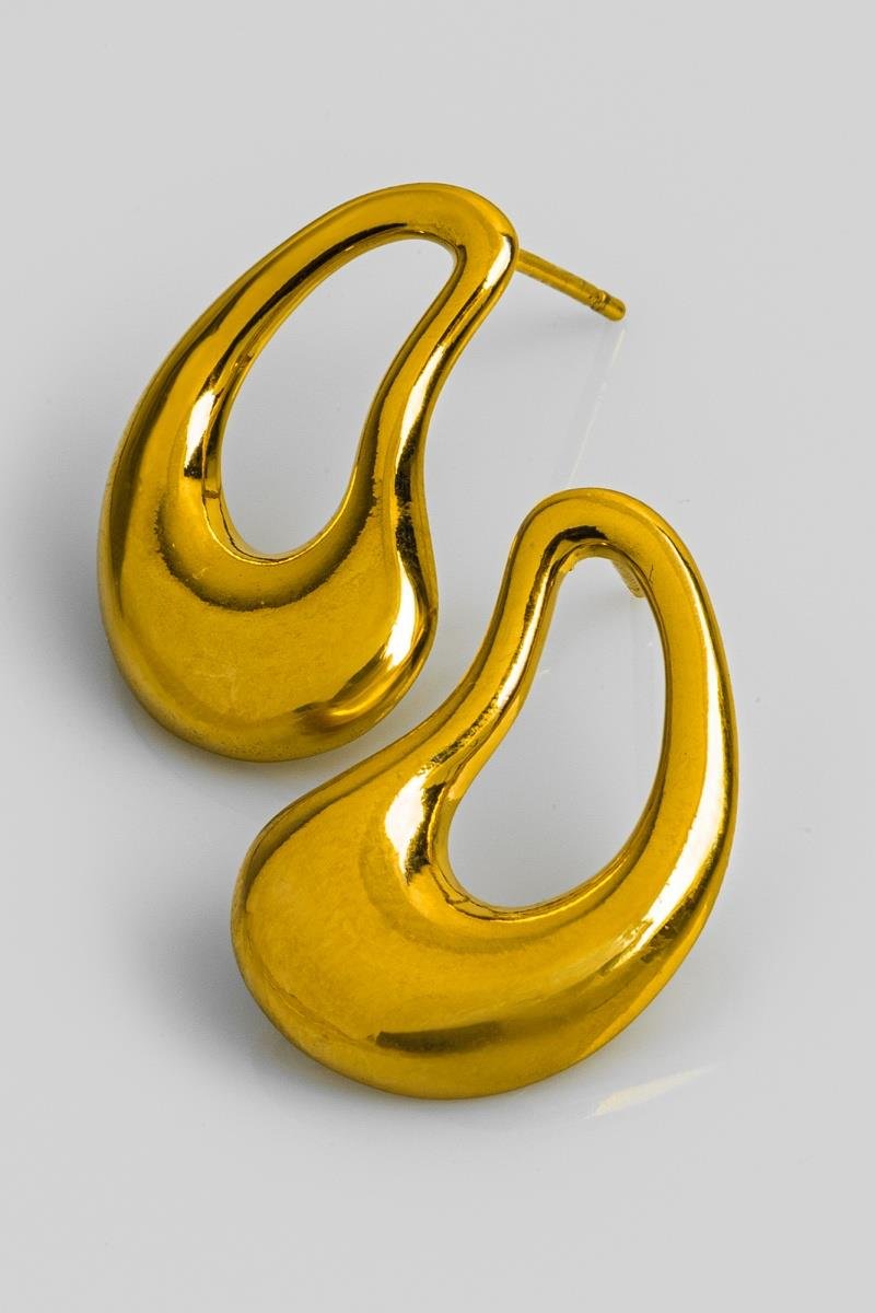 BRINCO ORGÂNICO GOTA VAZADA 22MM OURO
