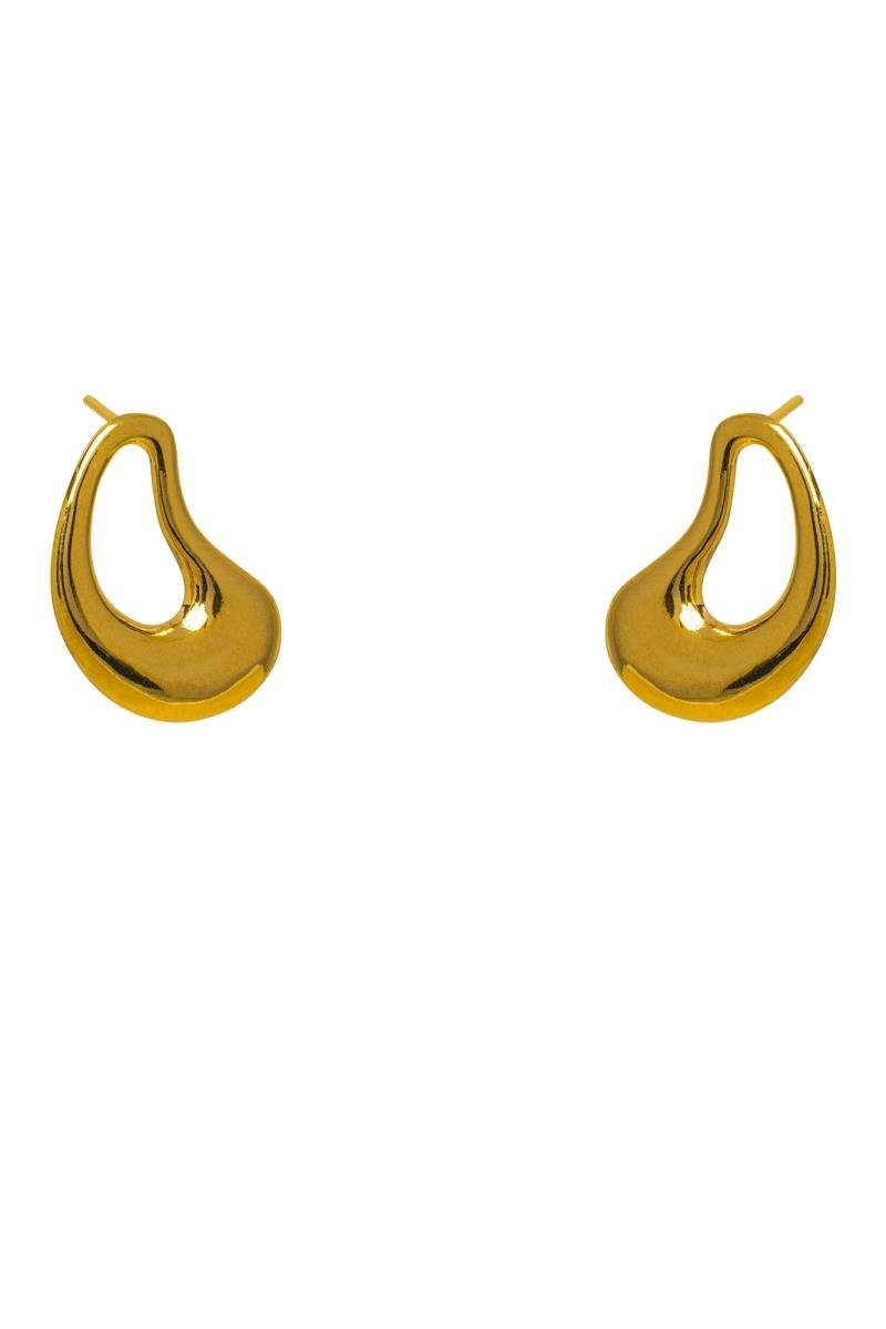 BRINCO ORGÂNICO GOTA VAZADA 22MM OURO