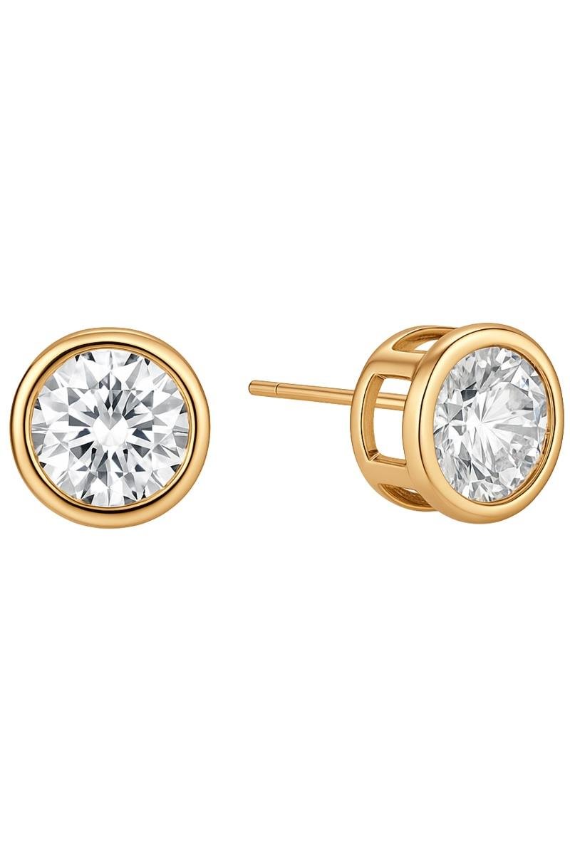 BRINCO PONTO DE LUZ ZIRCÔNIA CRAVAÇÃO INGLÊSA 10MM OURO