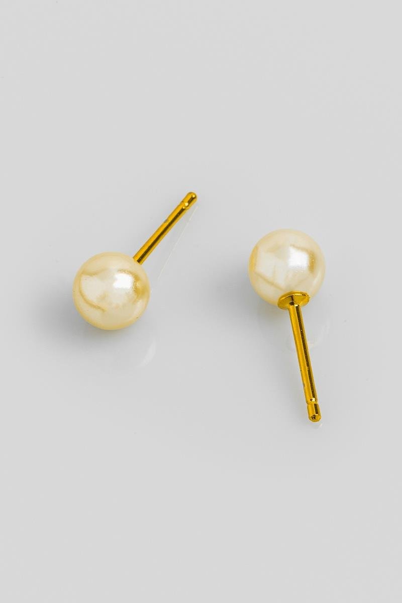 BRINCO PÉROLA 6MM OURO