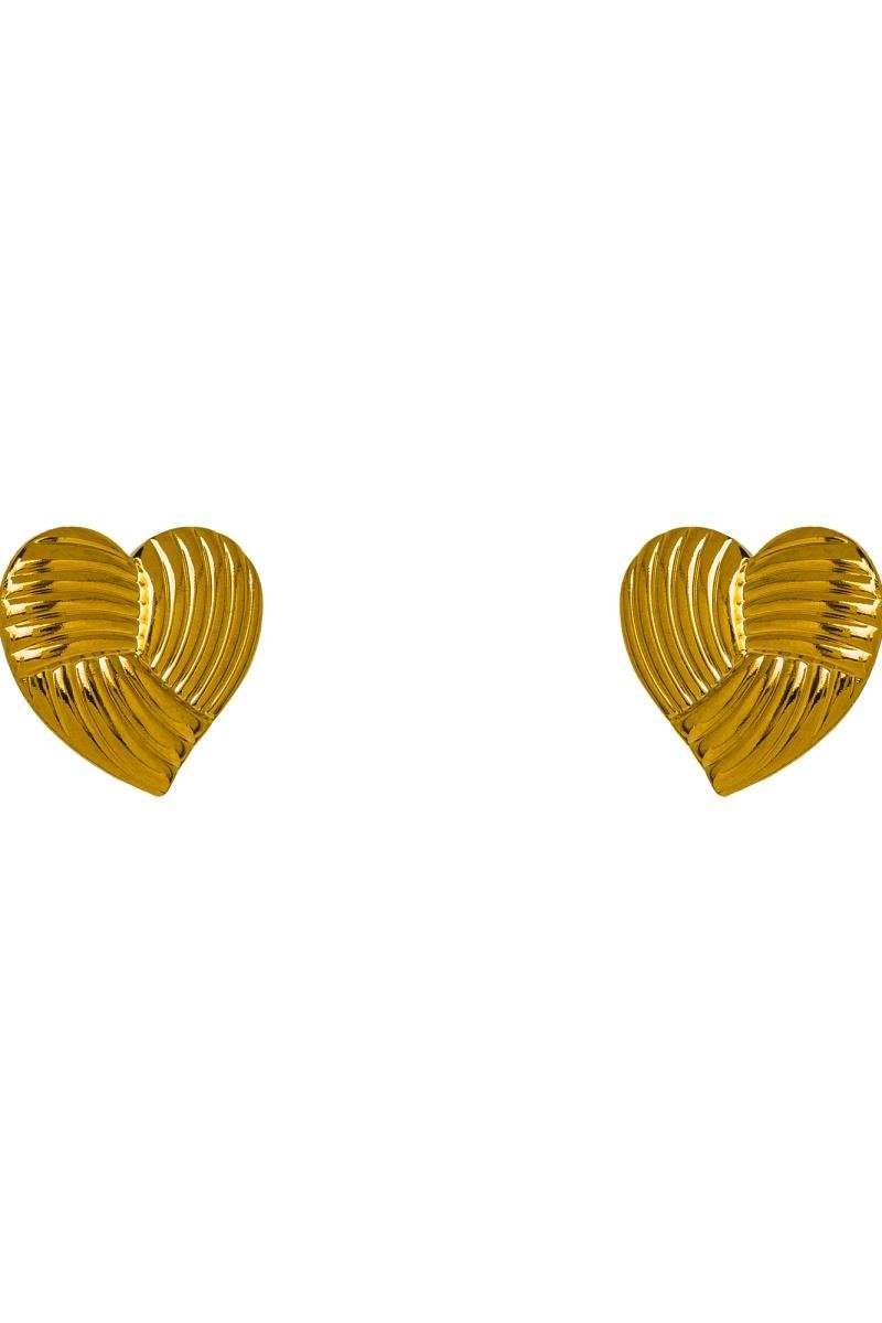 BRINCO CORAÇÃO FIOS LISO 12MM OURO