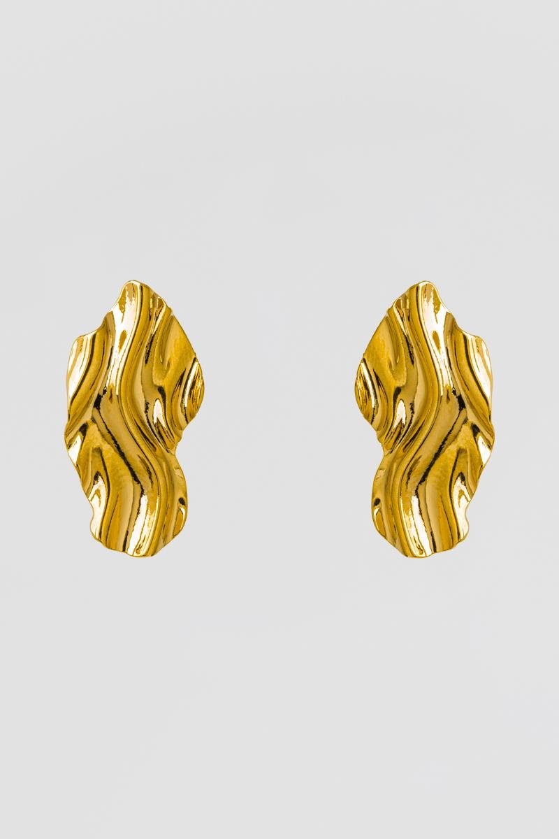 BRINCO ORGÂNICO DETALHADO EM FORMA DE ONDAS LISA OURO