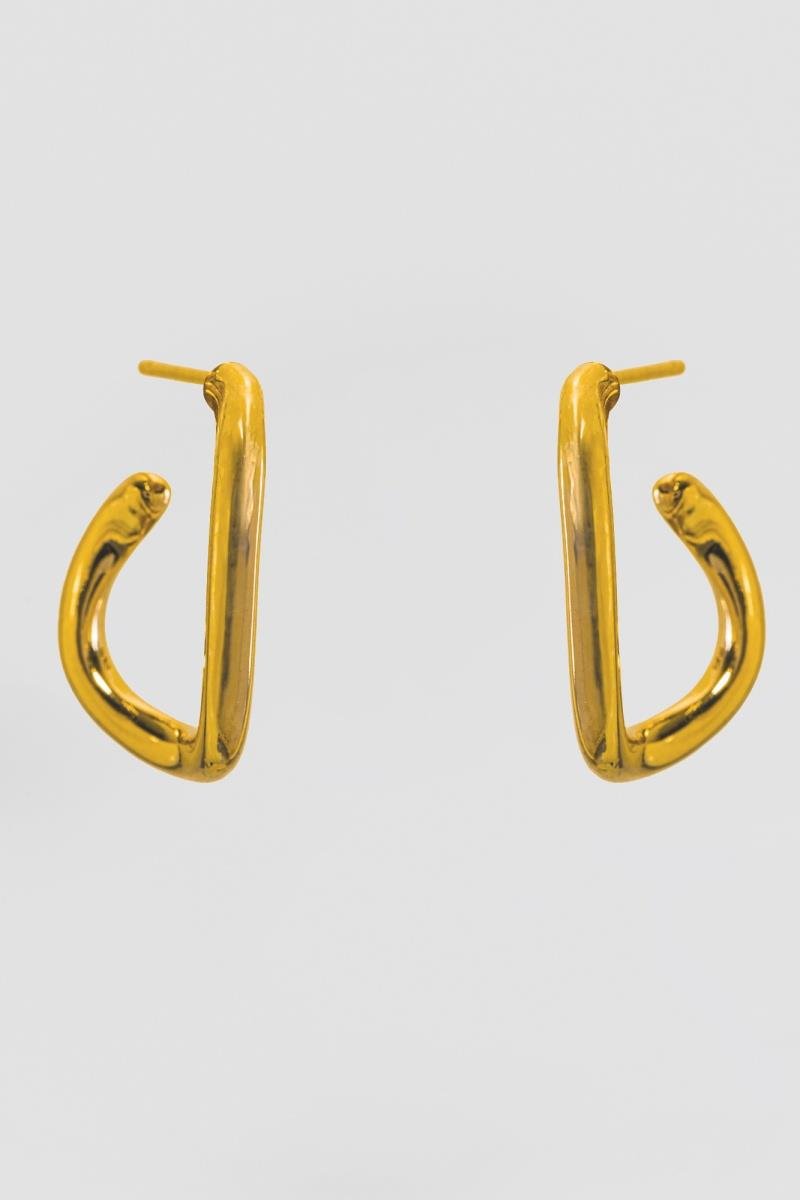BRINCO DE ARGOLA FIO ONDULADO 18MM OURO