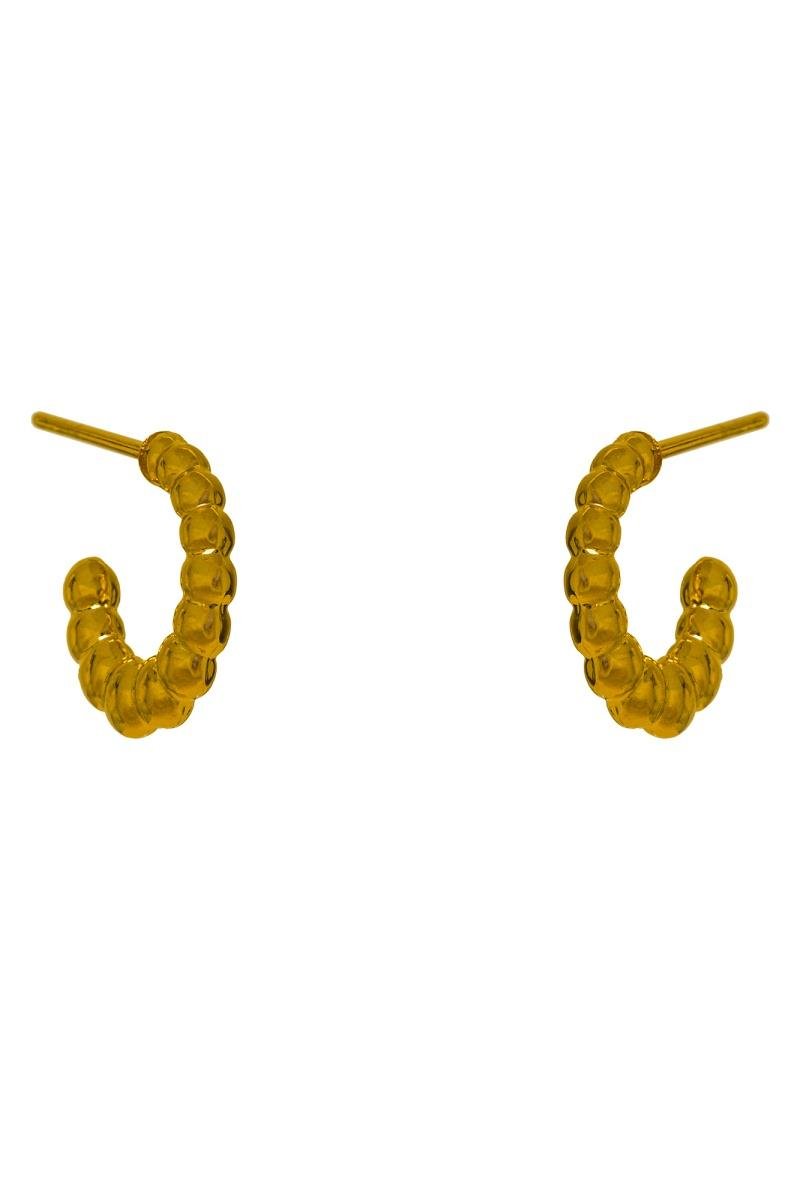 BRINCO ARGOLA OVAL COM GOMOS LISO 16MM OURO