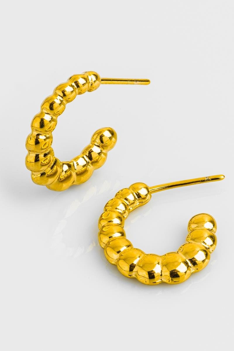 BRINCO DE ARGOLA OVAL GOMINHO BOLEADO 19MM OURO
