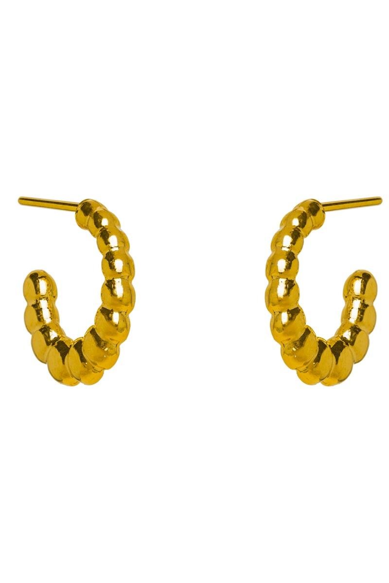 BRINCO DE ARGOLA OVAL GOMINHO BOLEADO 19MM OURO