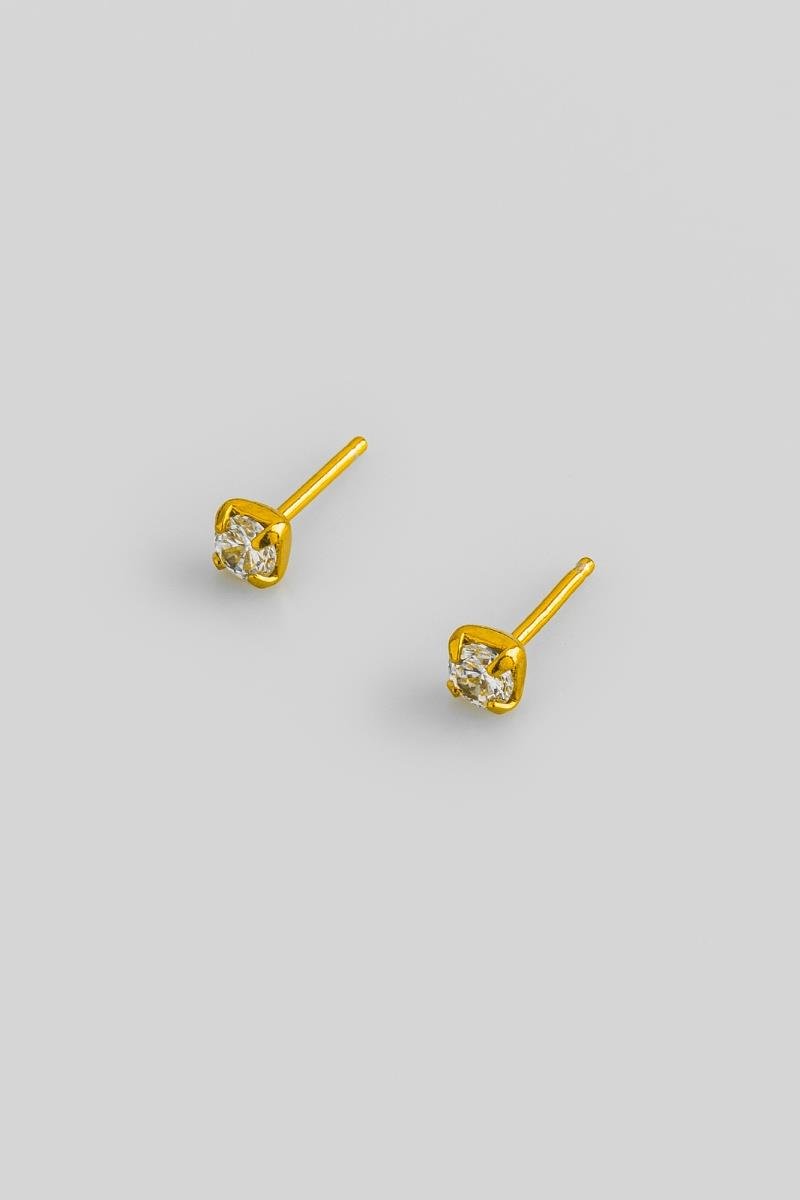 BRINCO BABY PONTO DE LUZ ZIRCÔNIA 3MM OURO
