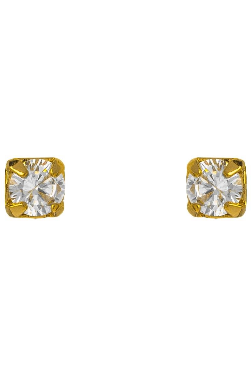 BRINCO BABY PONTO DE LUZ ZIRCÔNIA 3MM OURO