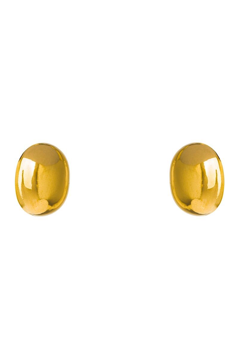BRINCO ORGÂNICO OVAL LISO 20X25MM OURO