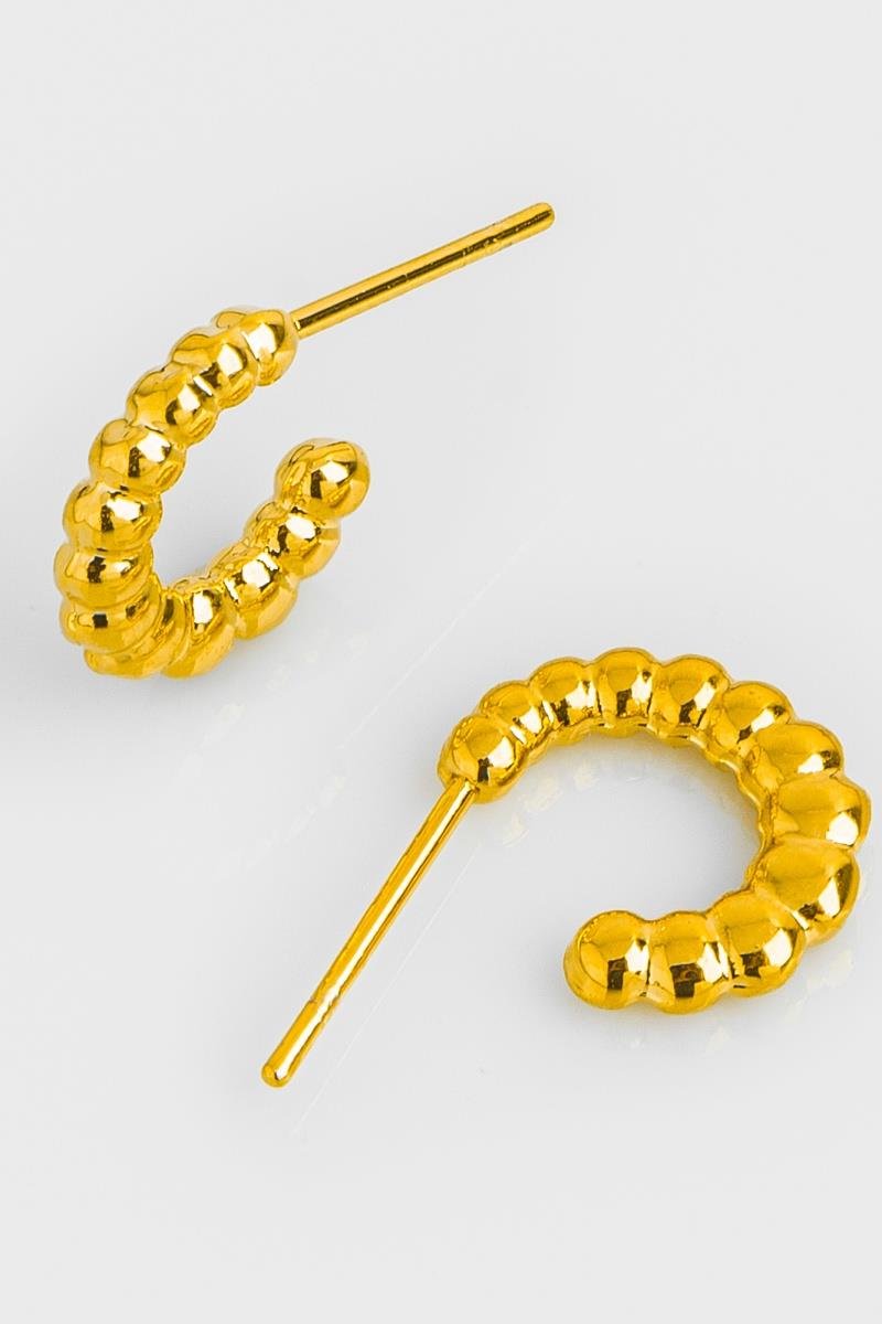 BRINCO DE ARGOLA OVAL GOMINHO BOLEADO 14MM OURO