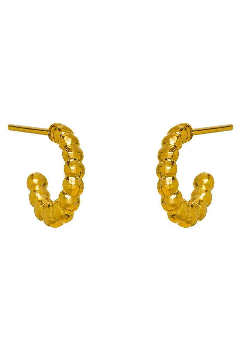BRINCO DE ARGOLA OVAL GOMINHO BOLEADO 14MM OURO