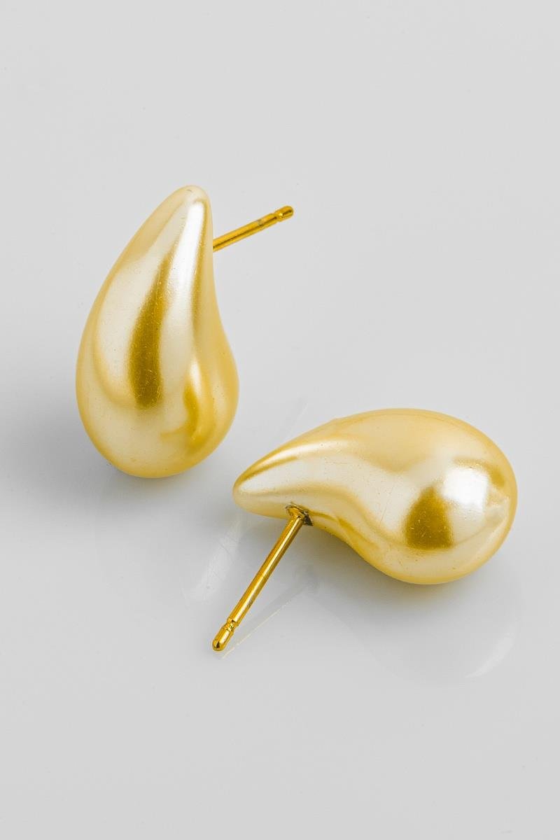 BRINCO GOTA DE PÉROLA 9X18MM OURO