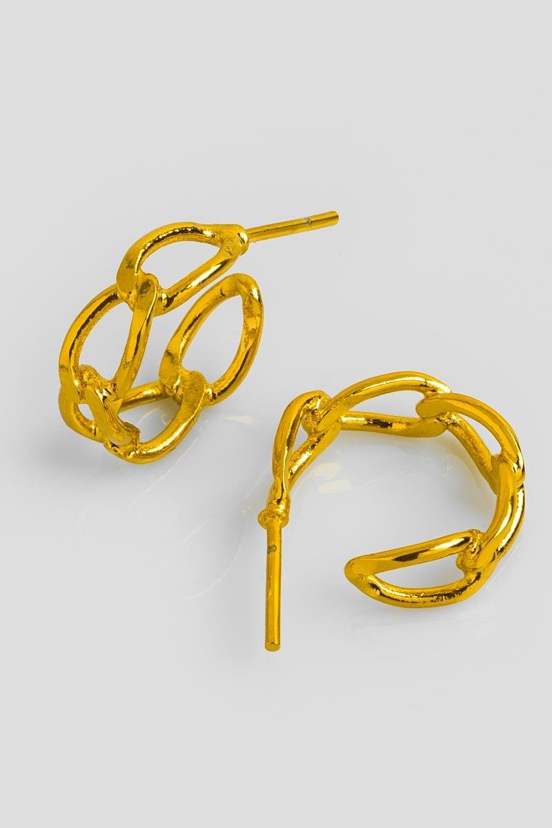 BRINCO ARGOLA ELO CORRENTE 15MM OURO