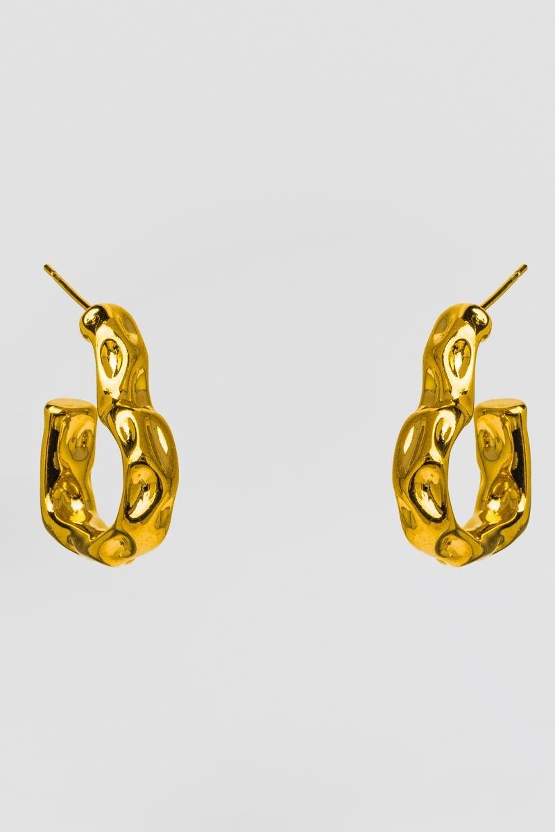 BRINCO CORAÇÃO ORGÂNICO ARGOLA 23MM OURO