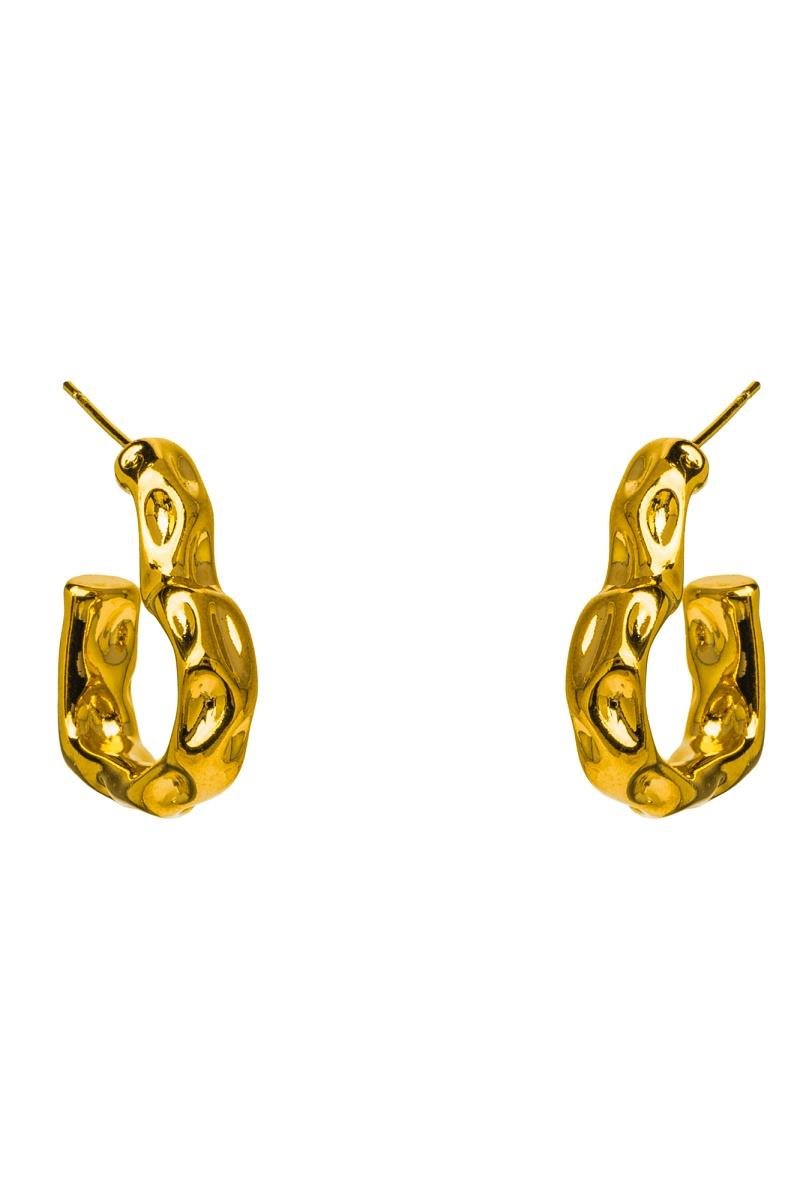 BRINCO CORAÇÃO ORGÂNICO ARGOLA 23MM OURO