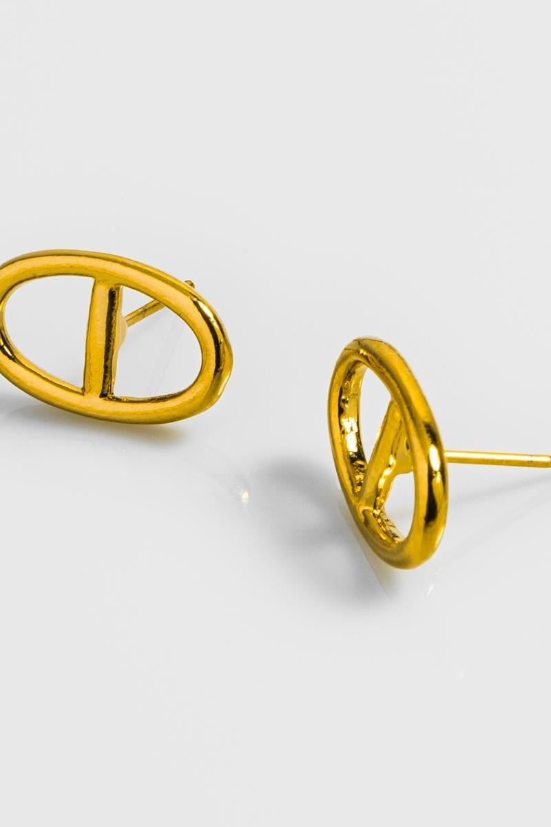 BRINCO OVAL VAZADO 17MM OURO