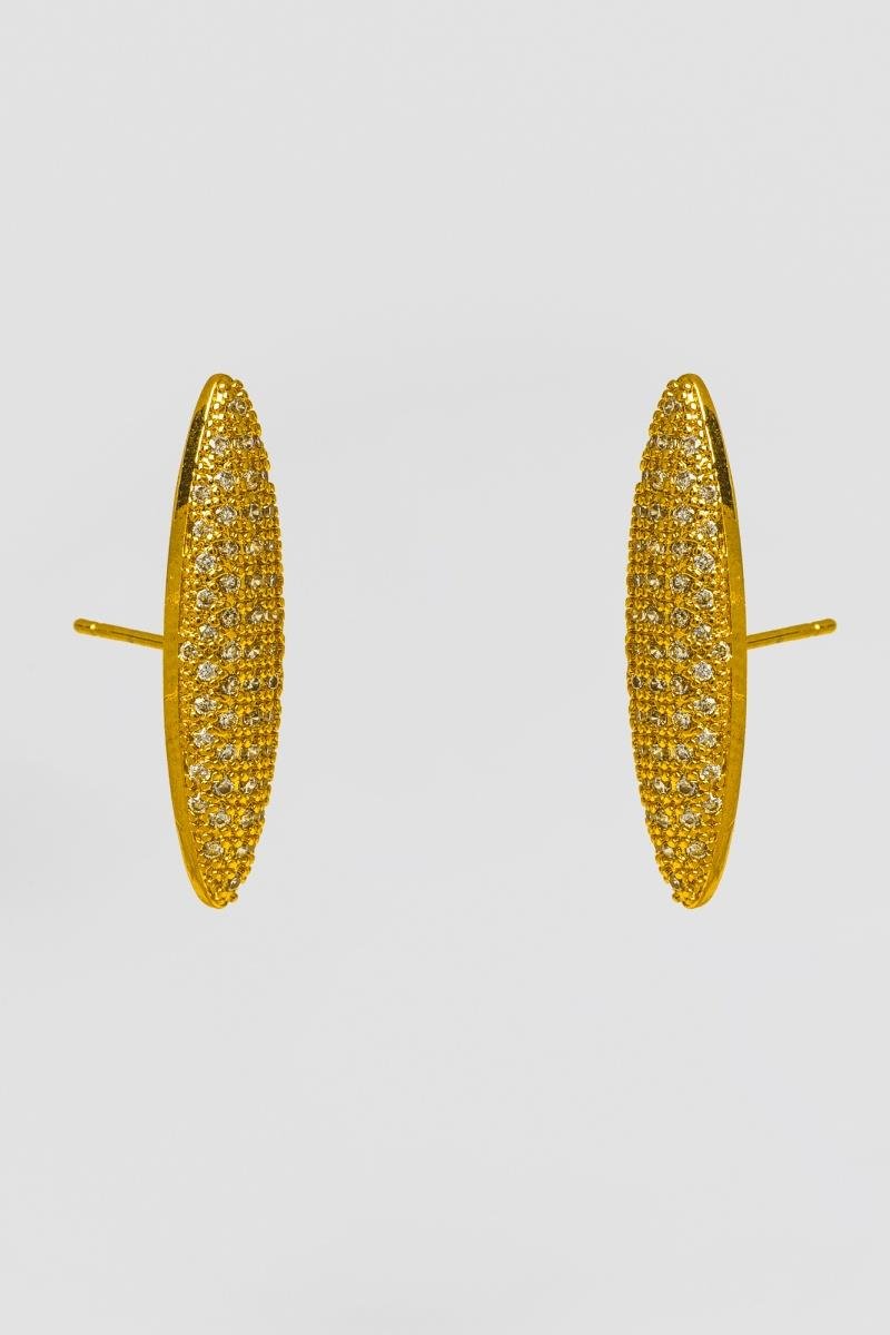 BRINCO LONGO CRAVEJADO EM ZIRCÔNIAS 26X6MM OURO