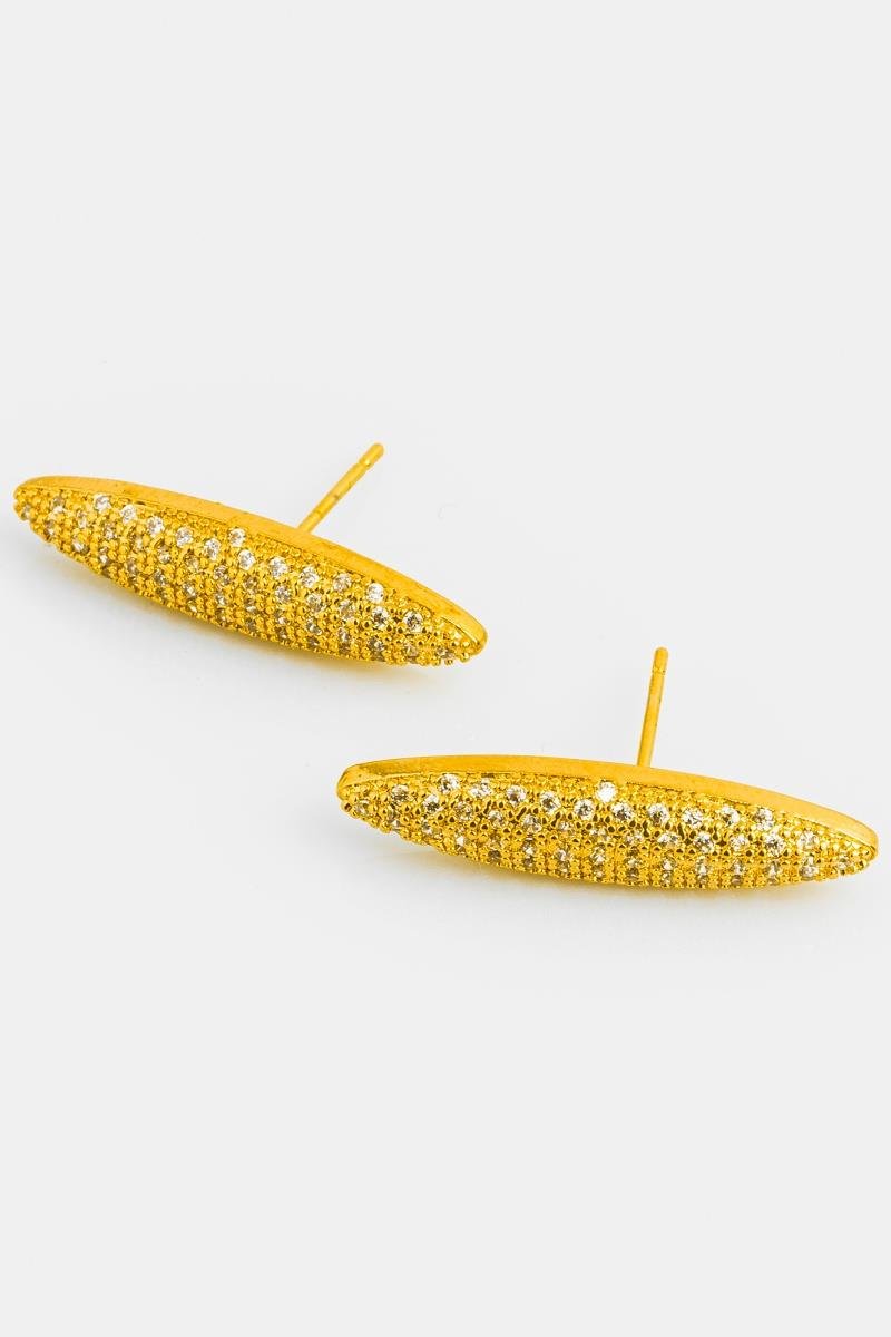 BRINCO LONGO CRAVEJADO EM ZIRCÔNIAS 26X6MM OURO