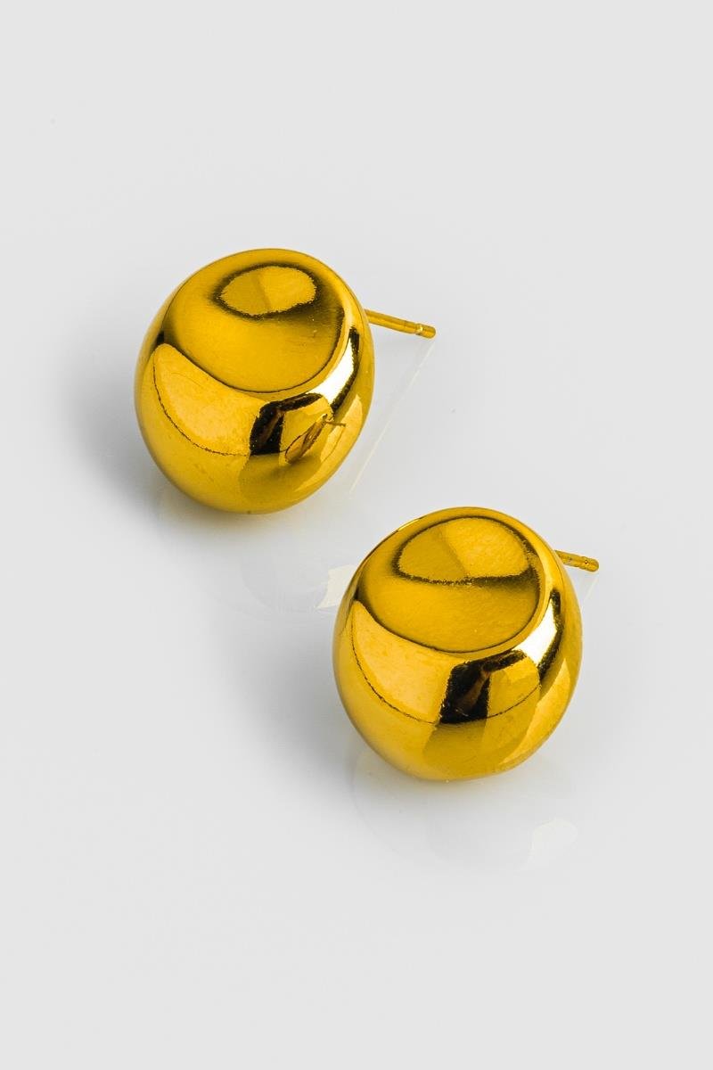 BRINCO ORGÂNICO REDONDO LISO DETALHE AMASSADO 17MM OURO