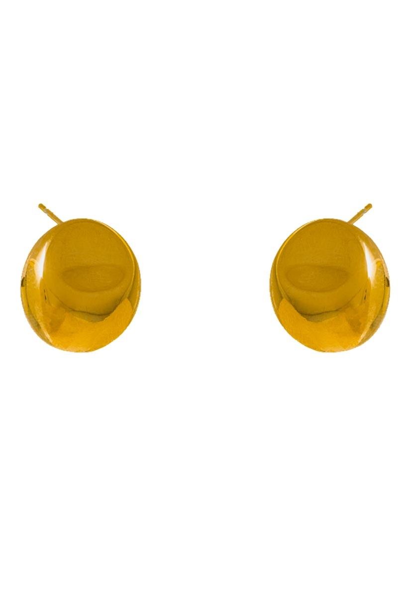 BRINCO ORGÂNICO REDONDO LISO DETALHE AMASSADO 17MM OURO