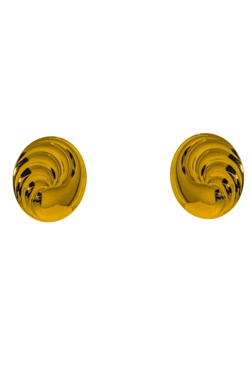 BRINCO REDONDO ORGÂNICO FIOS ONDULADO 30MM OURO