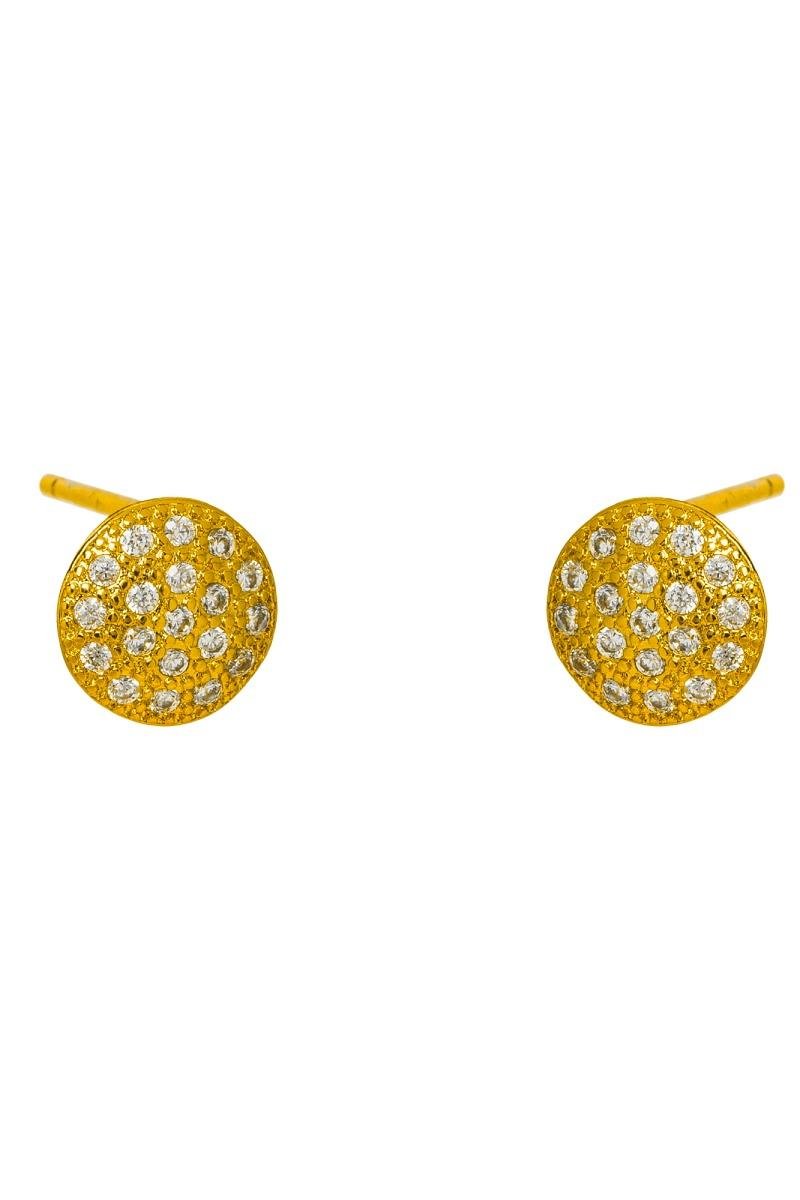 BRINCO REDONDINHO CRAVEJADO EM ZIRCÔNIAS 8MM OURO