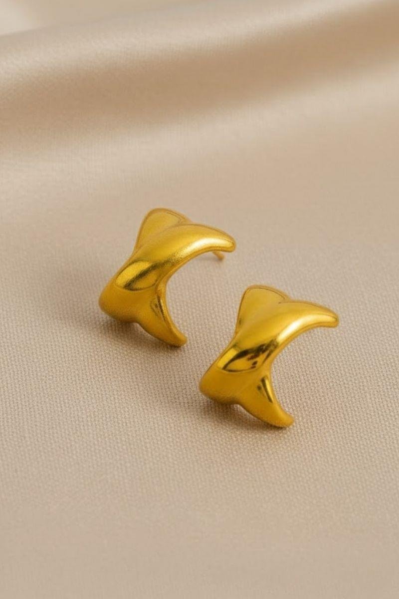 BRINCO MEIA ARGOLA FIO DUPLO LISO 17MM OURO
