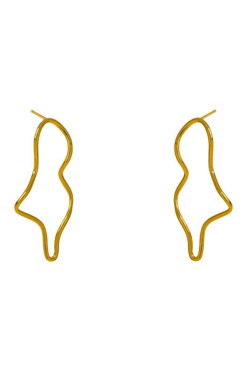 BRINCO ORGÂNICO VAZADO 41MM LISO OURO