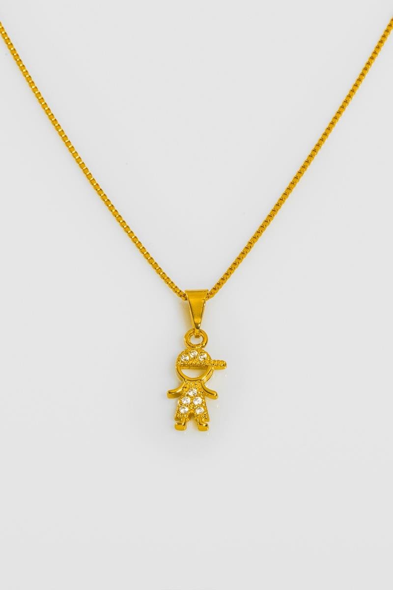 COLAR MENINO CRAVEJADO EM ZIRCÔNIAS 15MM VAZADO CORRENTE VENEZIANA 45CM OURO