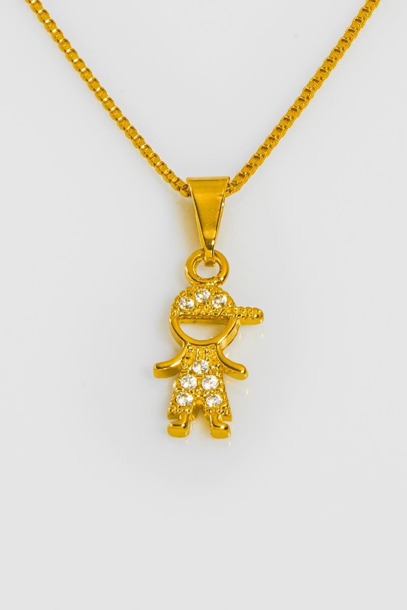 COLAR MENINO CRAVEJADO EM ZIRCÔNIAS 15MM VAZADO CORRENTE VENEZIANA 45CM OURO