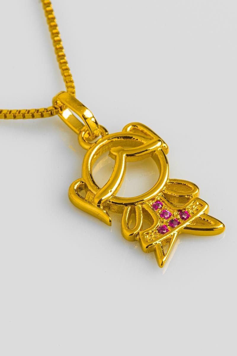 COLAR MENINA CRAVEJADA EM ZIRCÔNIAS PINK 17MM VAZADA CORRENTE VENEZIANA 45CM OURO