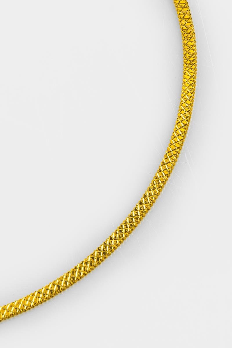 COLAR LACRAIA 1MM FIO DIAMANTADO 50CM OURO