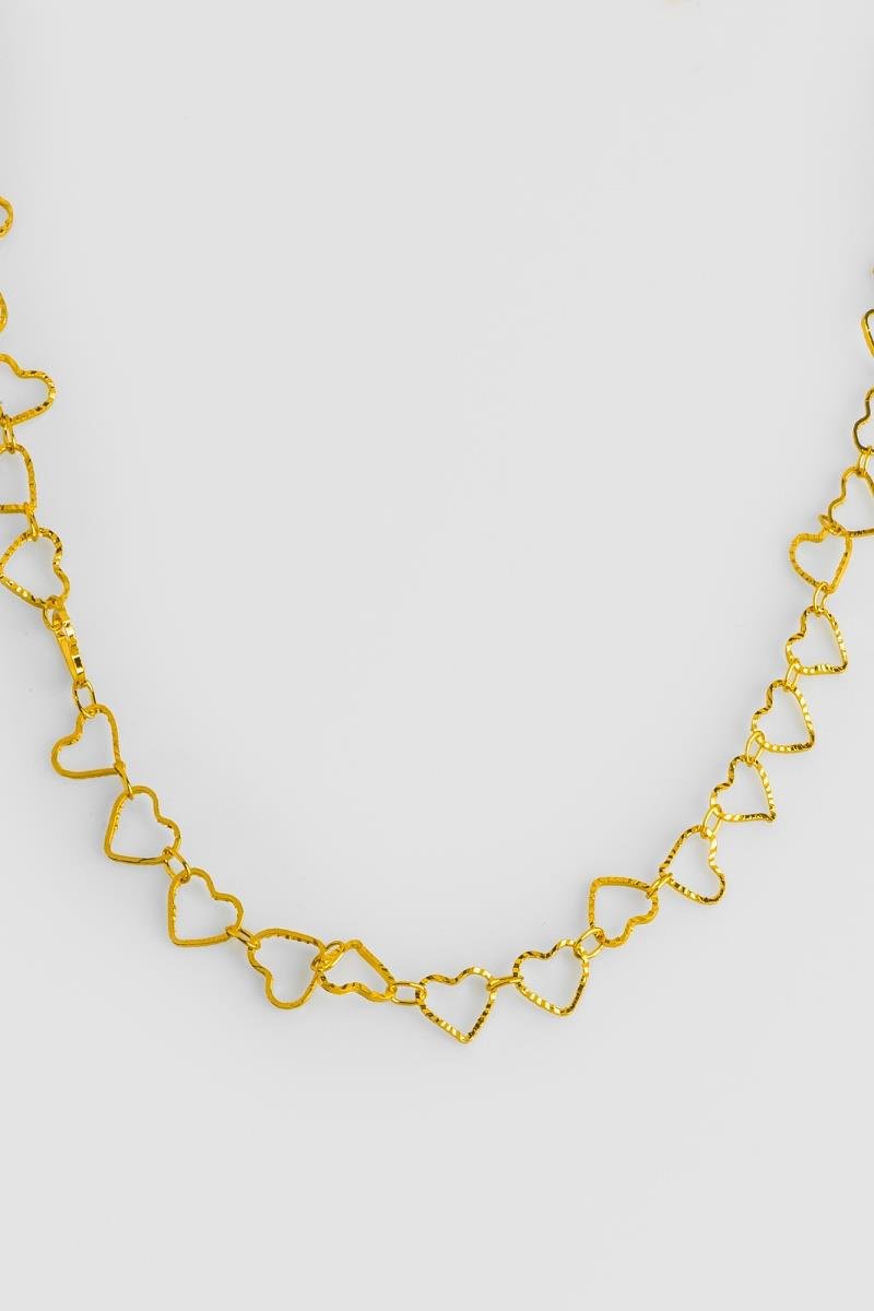 COLAR CHOKER CORAÇÃO DIAMANTADO VAZADO OURO