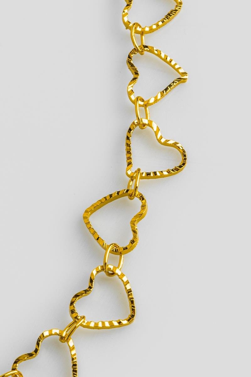 COLAR CHOKER CORAÇÃO DIAMANTADO VAZADO OURO
